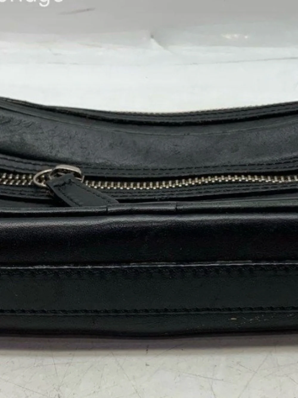 Coach Black Leather Crossbody Bag with Silver Zipper